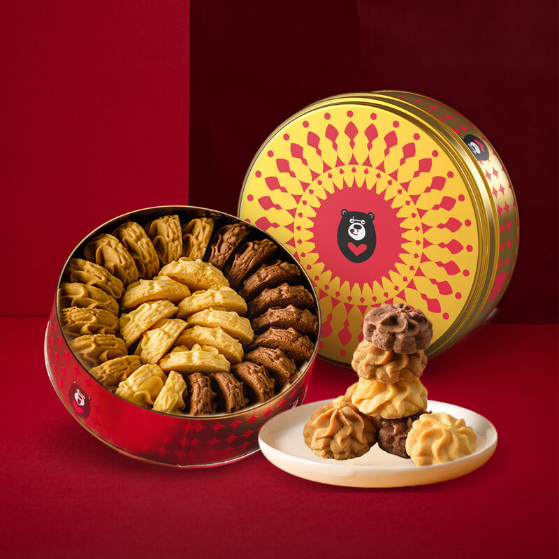 【2026過年禮盒】台灣黑熊曲奇餅繽紛三色-精裝提盒, , hi-res image number null